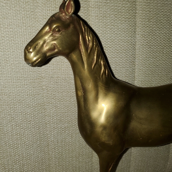 LARGE ANTIQUE LARGE BRASS STALLION HORSE SCULPTURE STATUE ART FIGURE - Picture 3 of 5
